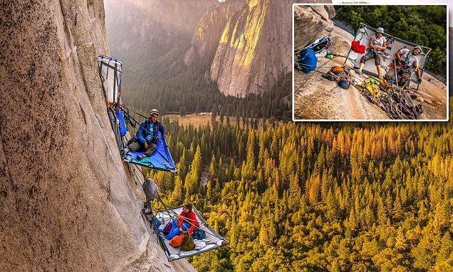 Pendaki Nekat! Berkemah di Tebing pada Ketinggian 914 Meter